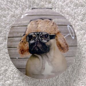 5/$35 Aviator Pug Dog Cover Double Mirror Compact